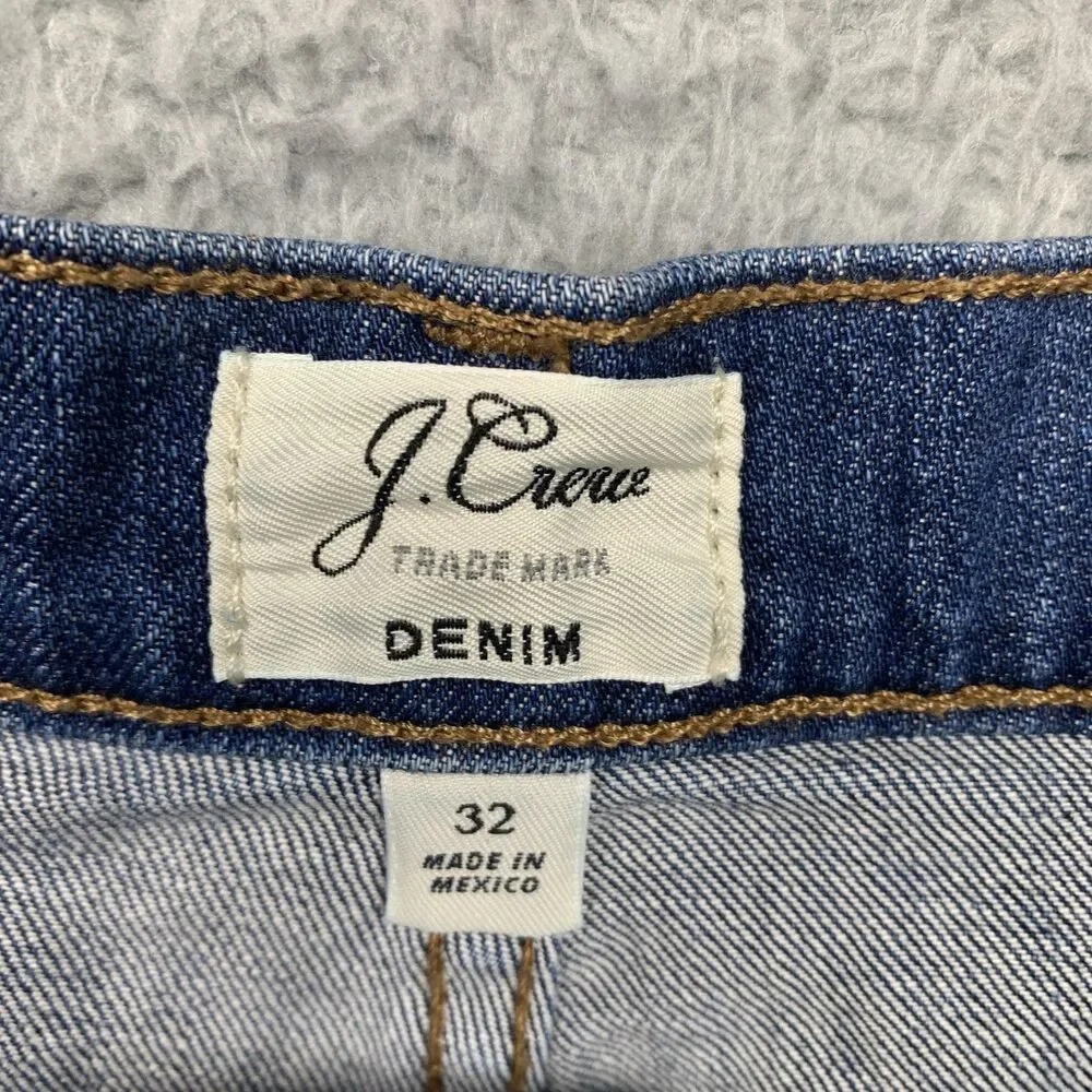 J.Crew Shorts Womens 32 Blue Denim Mid Rise Cutoff Raw Hem Stretch Casual